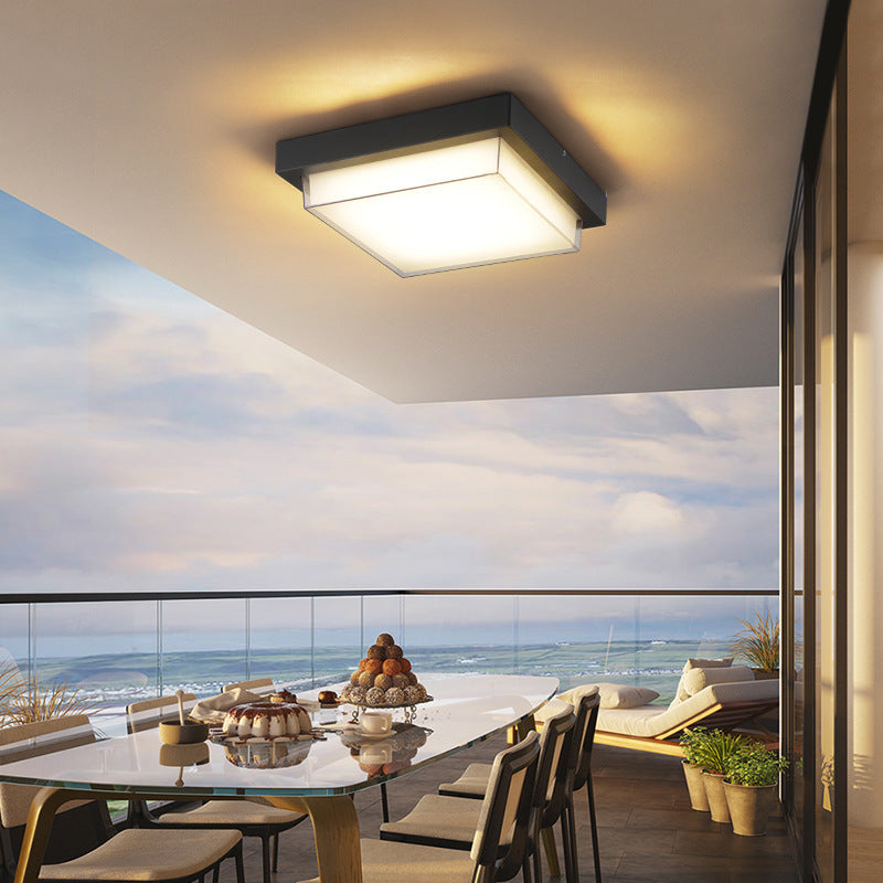 Minimalist Square Aluminum LED Flush Mount Ceiling Light 2