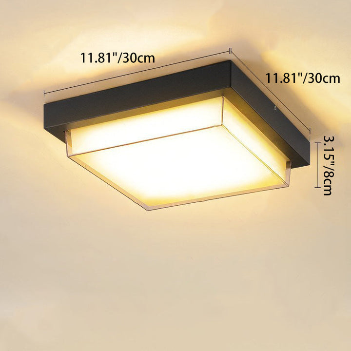 Minimalist Square Aluminum LED Flush Mount Ceiling Light 2
