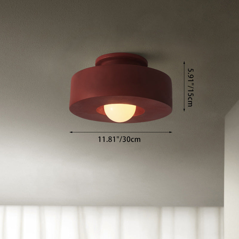 Contemporary Round Semi-Flush Ceiling Light