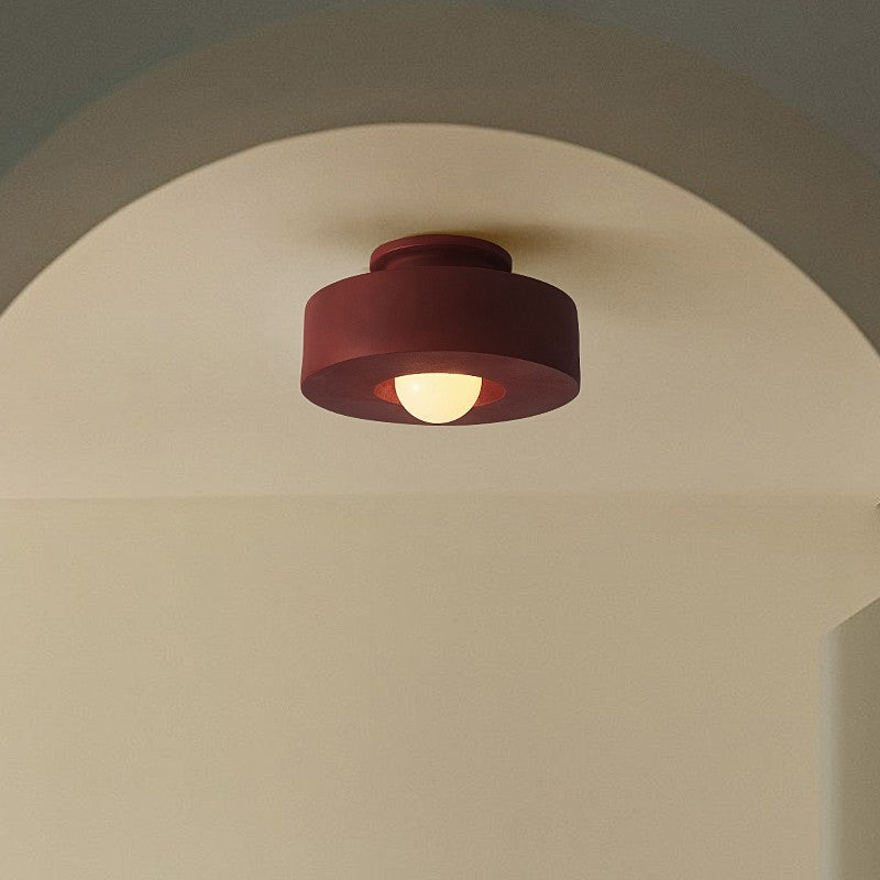 Contemporary Round Semi-Flush Ceiling Light