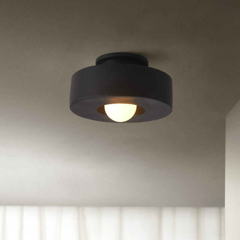Contemporary Round Semi-Flush Ceiling Light