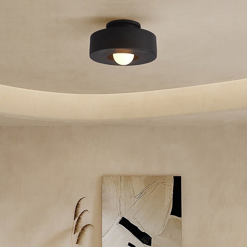 Contemporary Round Semi-Flush Ceiling Light