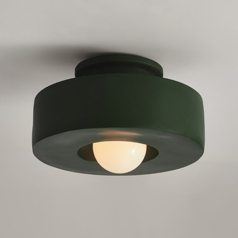 Contemporary Round Semi-Flush Ceiling Light
