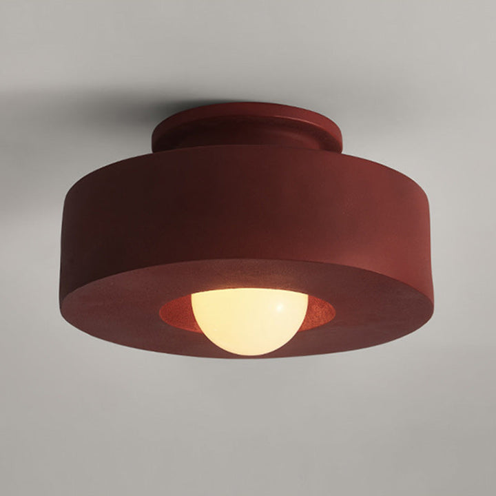 Contemporary Round Semi-Flush Ceiling Light