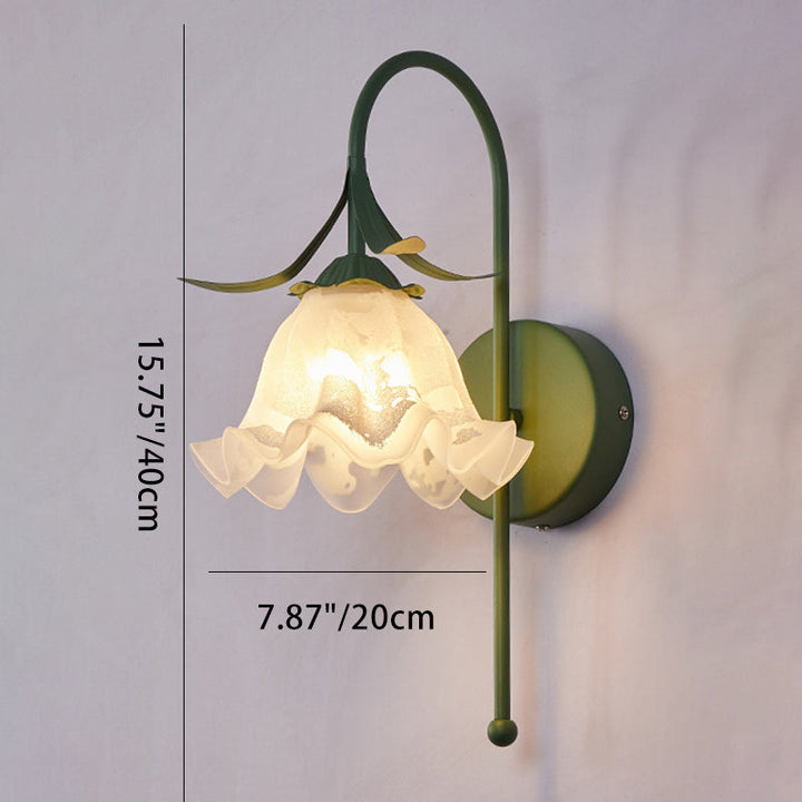 Contemporary Flower Glass Wall Sconce