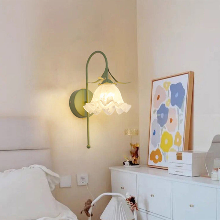 Contemporary Flower Glass Wall Sconce