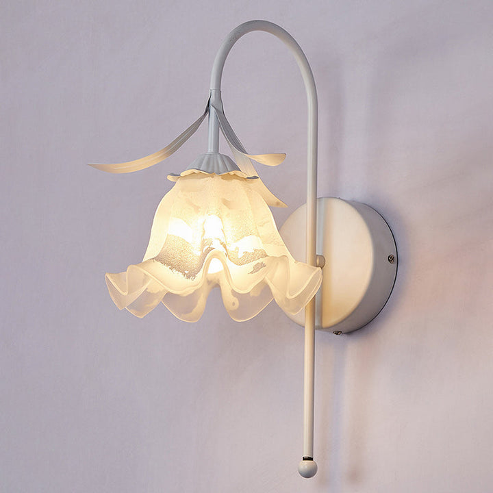 Contemporary Flower Glass Wall Sconce