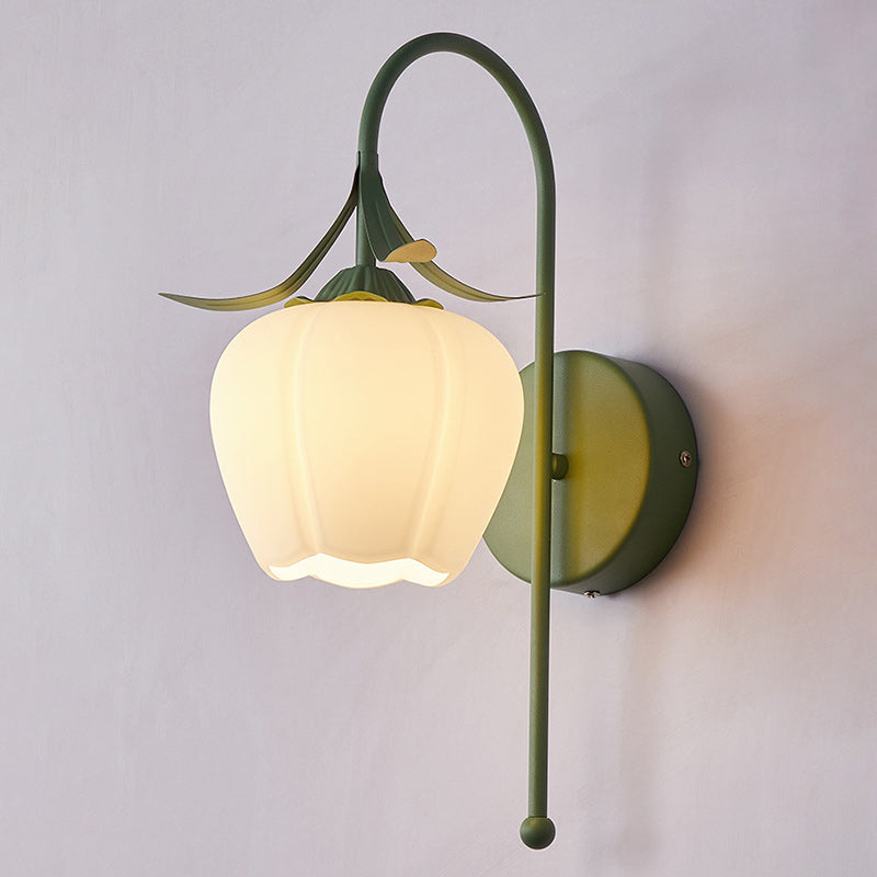 Contemporary Flower Glass Wall Sconce