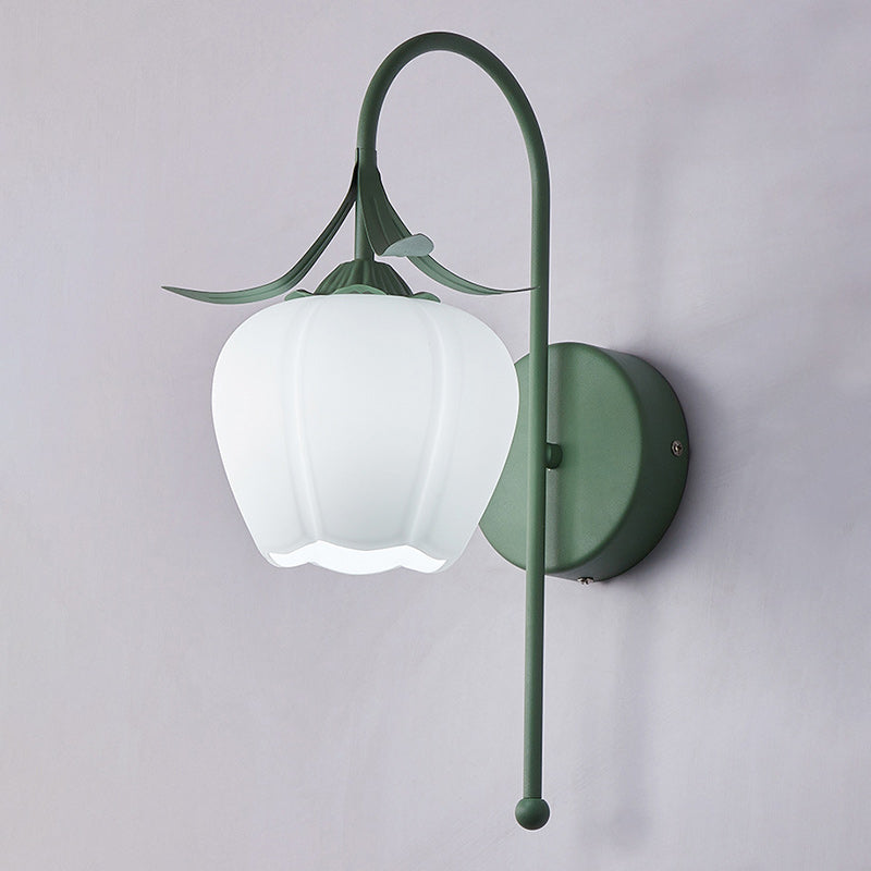 Contemporary Flower Glass Wall Sconce
