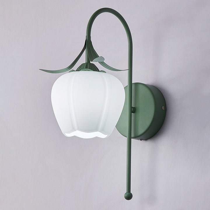 Contemporary Flower Glass Wall Sconce