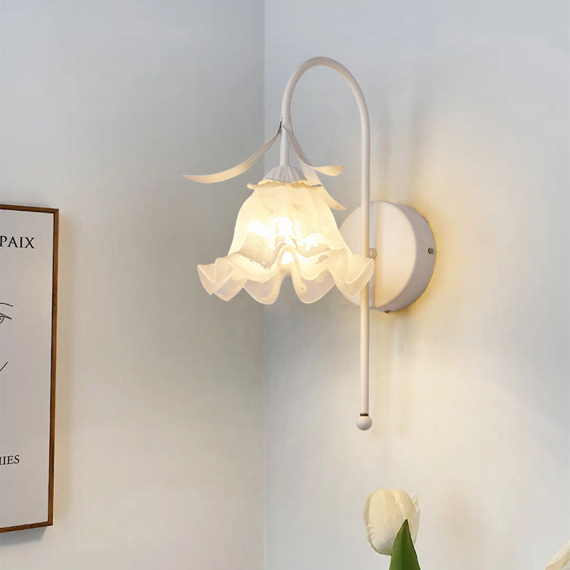 Contemporary Flower Glass Wall Sconce