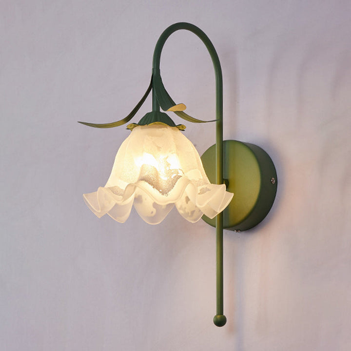 Contemporary Flower Glass Wall Sconce
