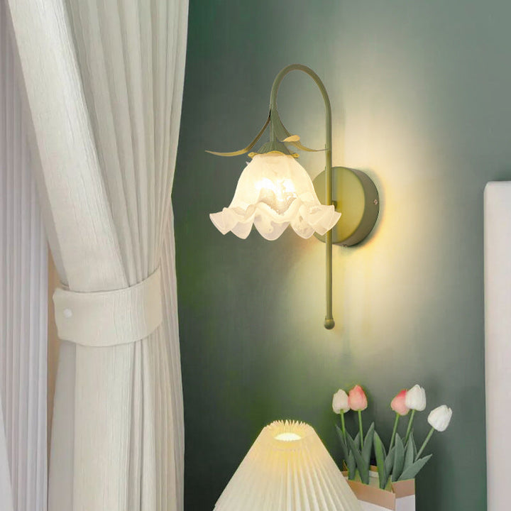 Contemporary Flower Glass Wall Sconce