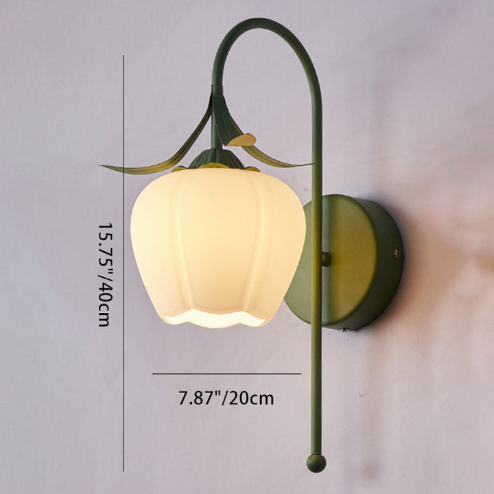 Contemporary Flower Glass Wall Sconce
