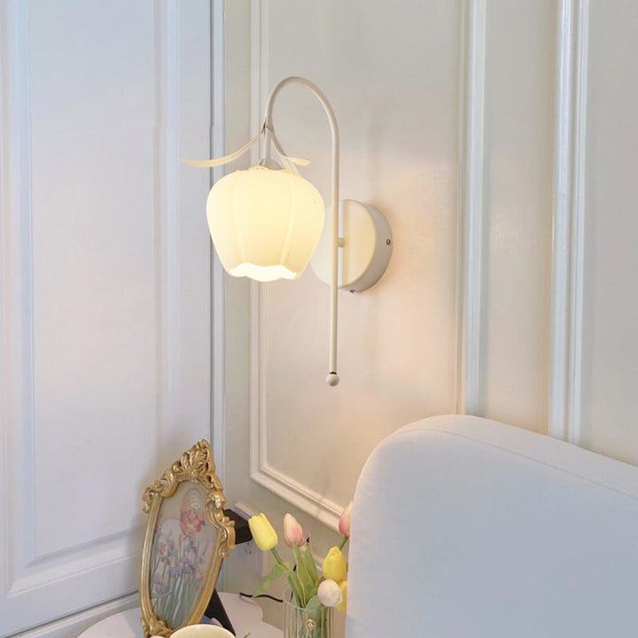 Contemporary Flower Glass Wall Sconce