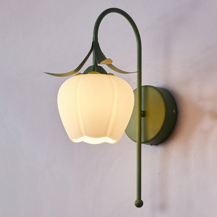 Contemporary Flower Glass Wall Sconce