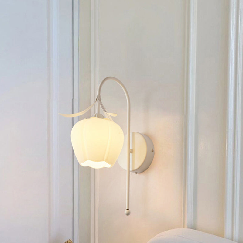 Contemporary Flower Glass Wall Sconce