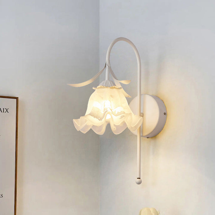 Contemporary Flower Glass Wall Sconce