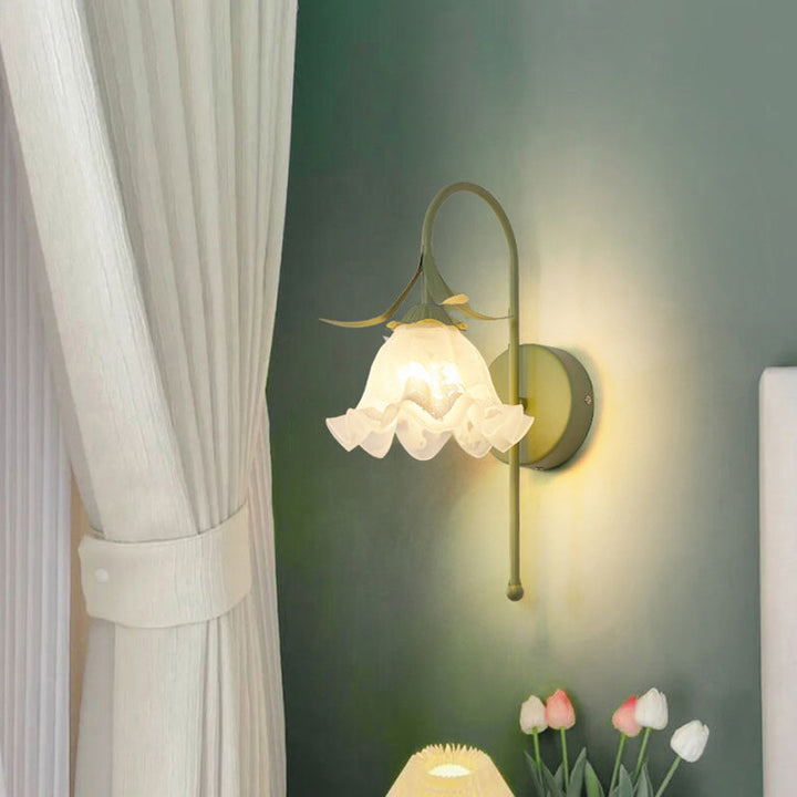 Contemporary Flower Glass Wall Sconce