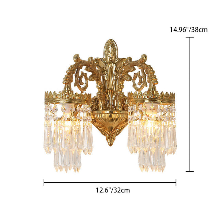 Traditional Crystal 2-Light Wall Sconce