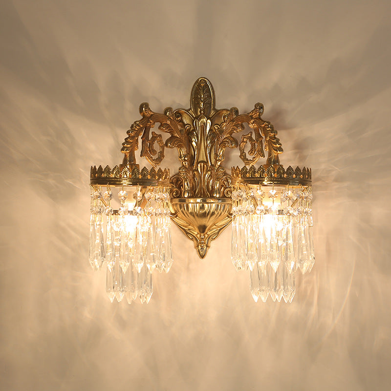Traditional Crystal 2-Light Wall Sconce