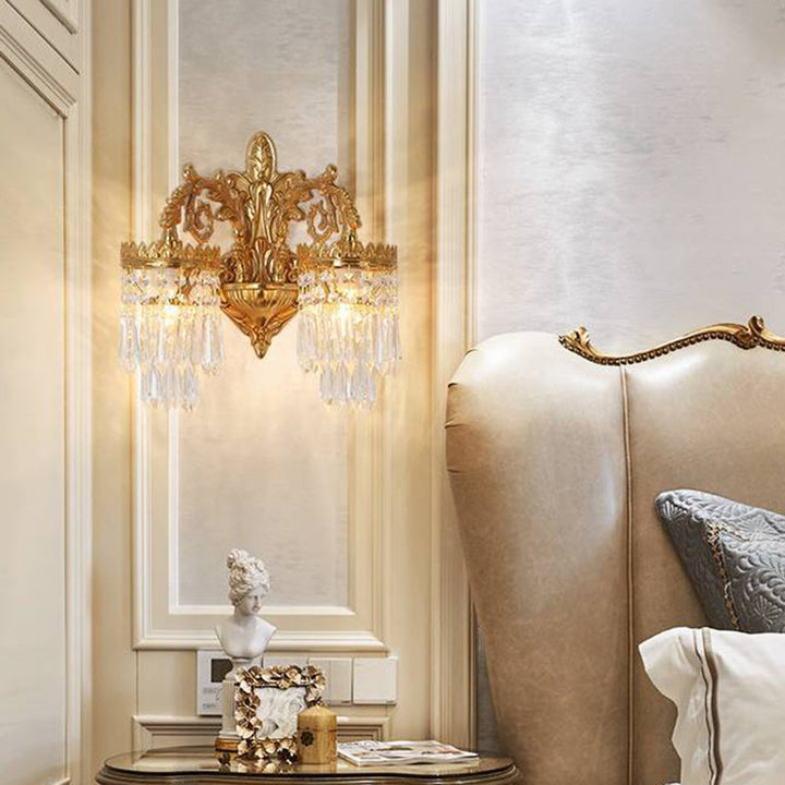 Traditional Crystal 2-Light Wall Sconce