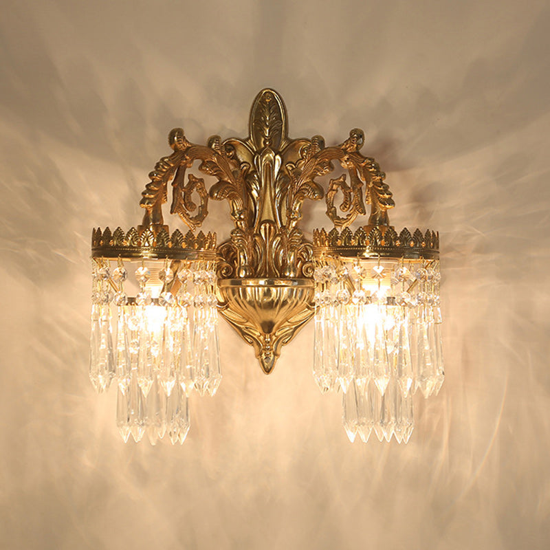 Traditional Crystal 2-Light Wall Sconce
