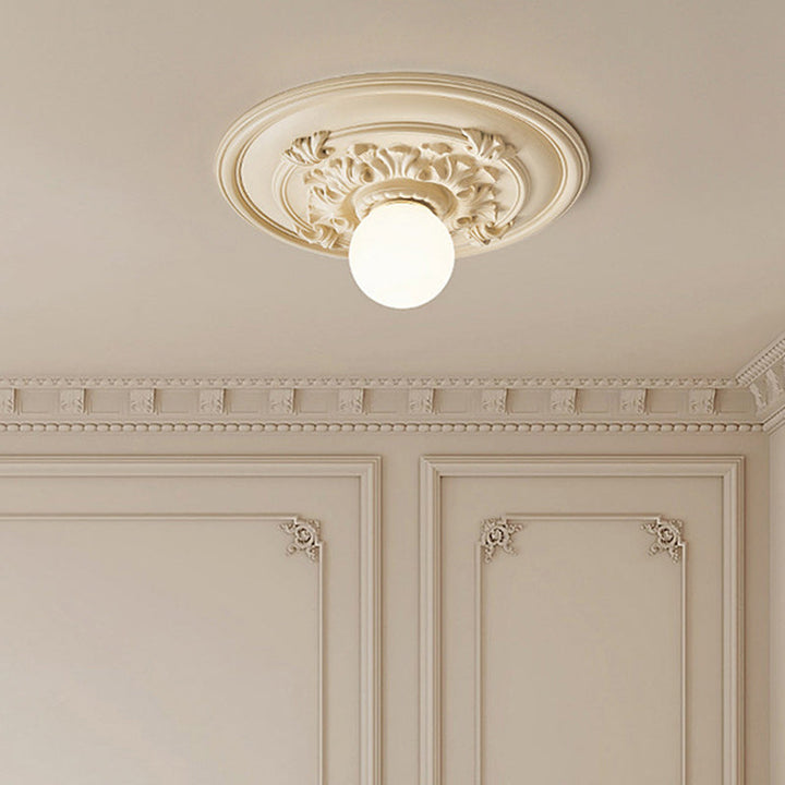 Traditional Round Resin Flush Mount Ceiling Light