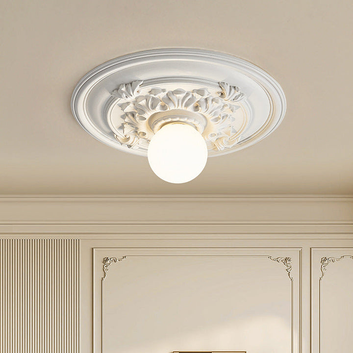 Traditional Round Resin Flush Mount Ceiling Light