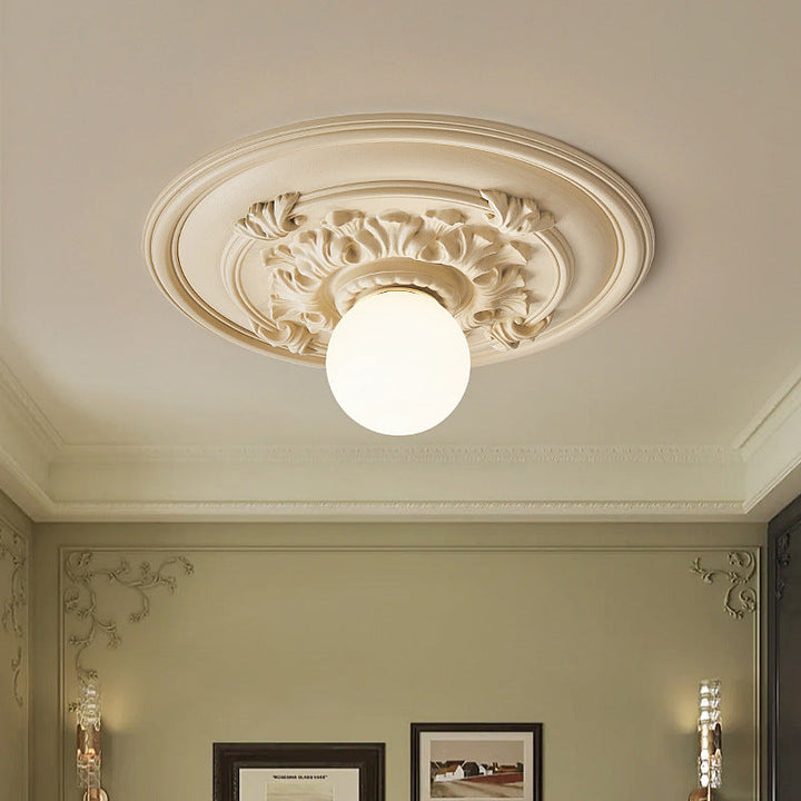 Traditional Round Resin Flush Mount Ceiling Light