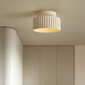 Contemporary Nordic Painted Ribbed Cylinder Resin 1-Light Semi-Flush Mount Ceiling Light For Hallways