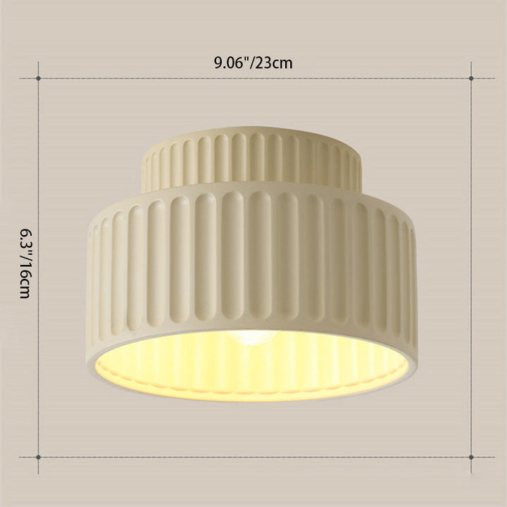 Contemporary Cylinder Resin Semi-Flush Ceiling Light