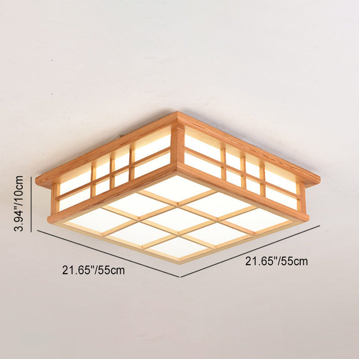 Traditional Square Acrylic LED Flush Mount Ceiling Light 2