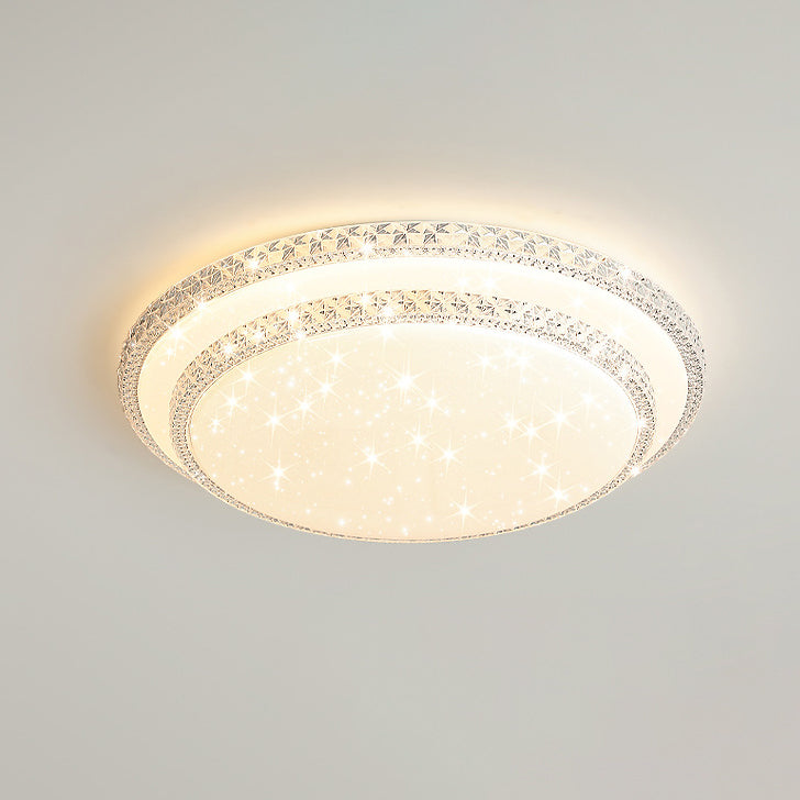 Modern Luxury Mounted Star Round Square Acrylic Iron LED Flush Mount Ceiling Light For Bedroom