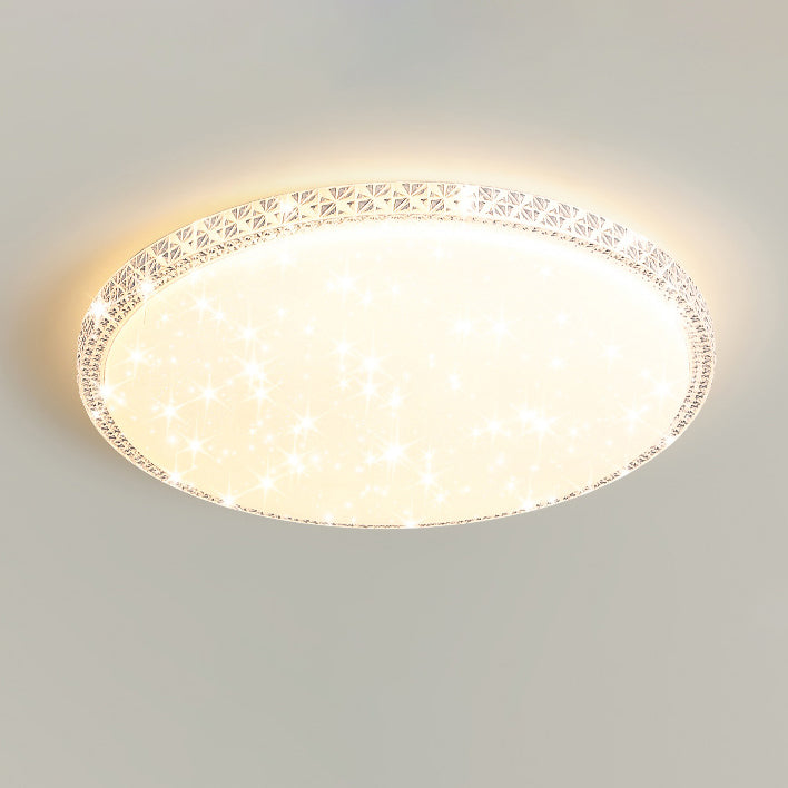 Modern Luxury Mounted Star Round Square Acrylic Iron LED Flush Mount Ceiling Light For Bedroom