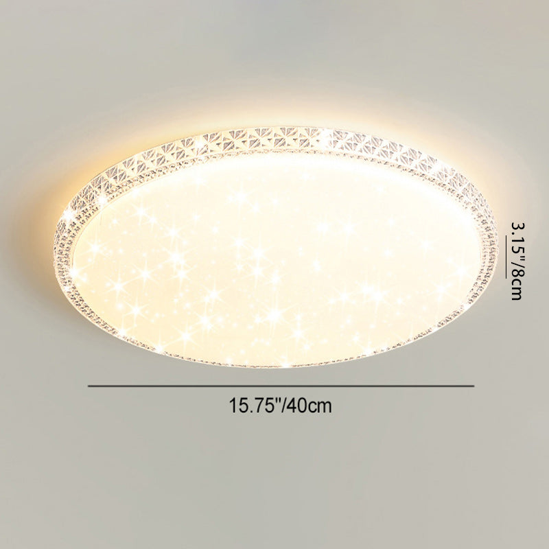 Modern Luxury Mounted Star Round Square Acrylic Iron LED Flush Mount Ceiling Light For Bedroom