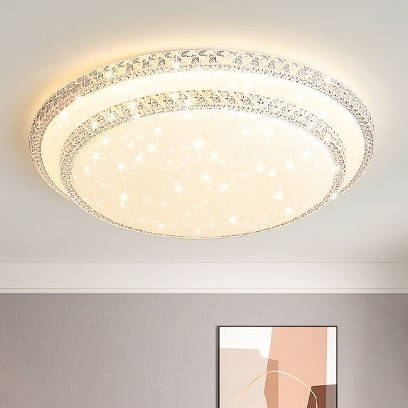 Modern Luxury Mounted Star Round Square Acrylic Iron LED Flush Mount Ceiling Light For Bedroom