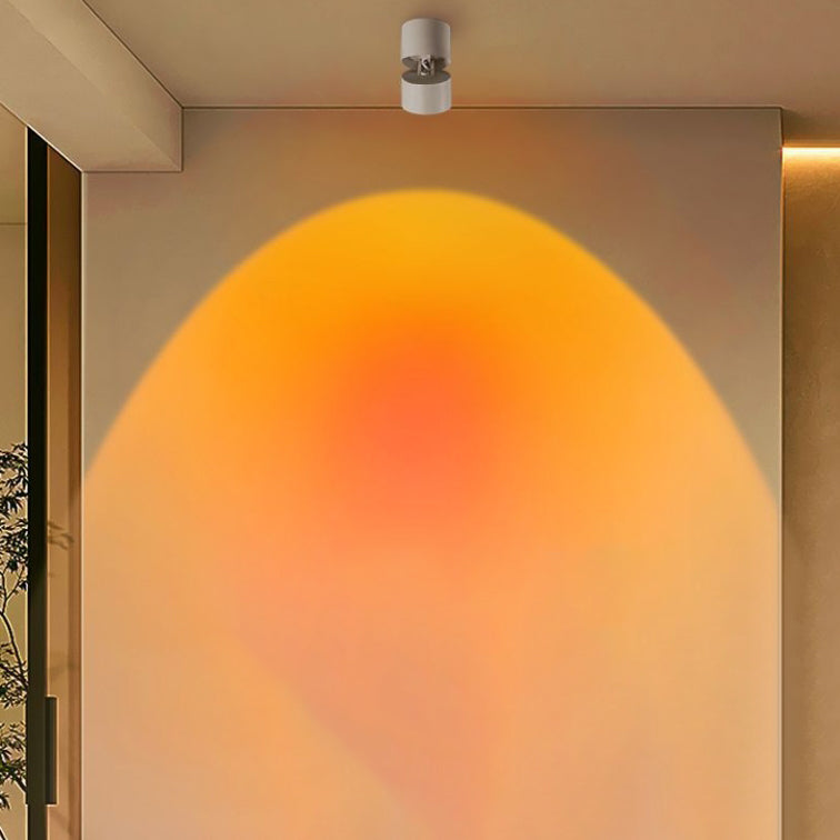 Minimalist Cylinder Aluminum LED Semi-Flush Ceiling Light 2