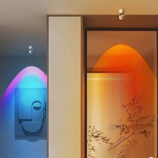 Minimalist Cylinder Aluminum LED Semi-Flush Ceiling Light 2