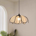 Contemporary Nordic Petals Iron Plant Fiber 1-Light Pendant Light For Dining Room