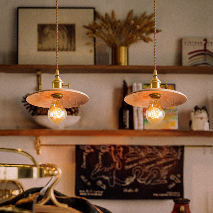 Retro Contemporary Brass Pendant Light