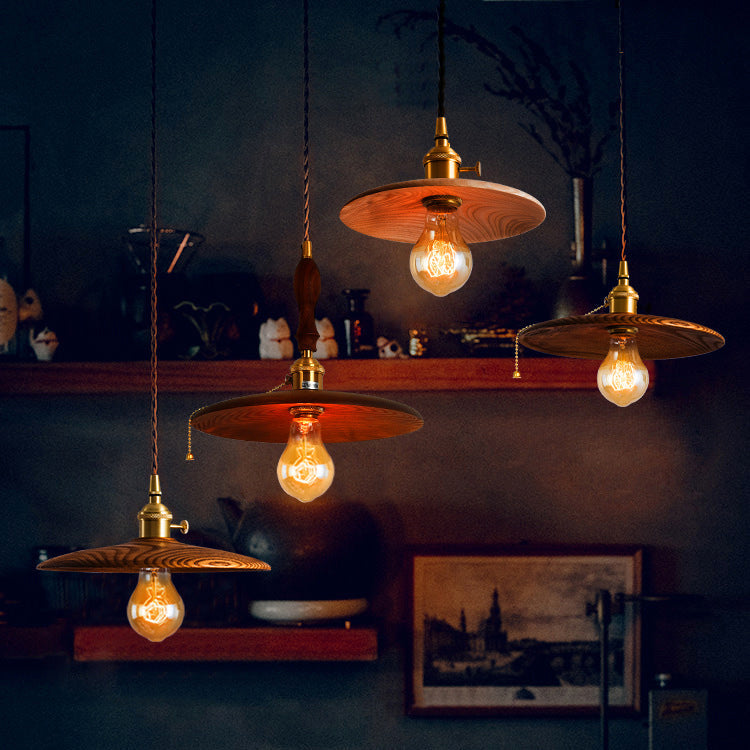 Retro Contemporary Brass Pendant Light