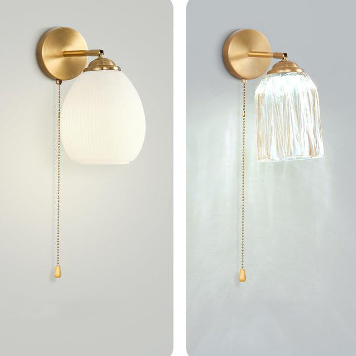 Traditional Dome Glass Rotatable Wall Sconce