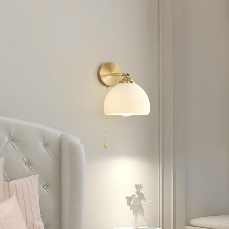 Traditional Dome Glass Rotatable Wall Sconce