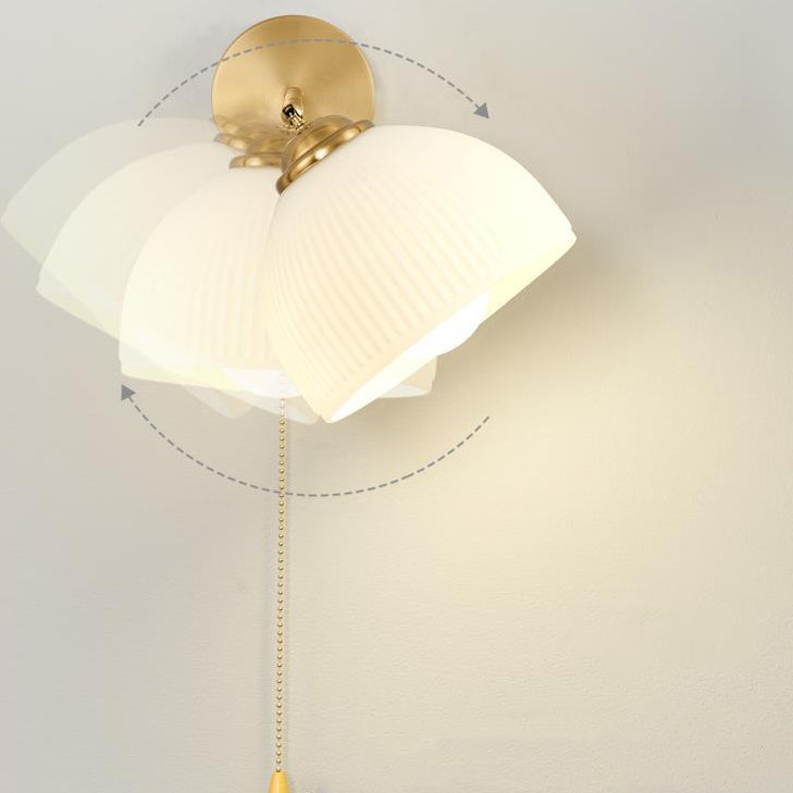 Traditional Dome Glass Rotatable Wall Sconce