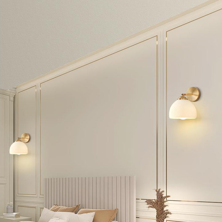 Traditional Dome Glass Rotatable Wall Sconce