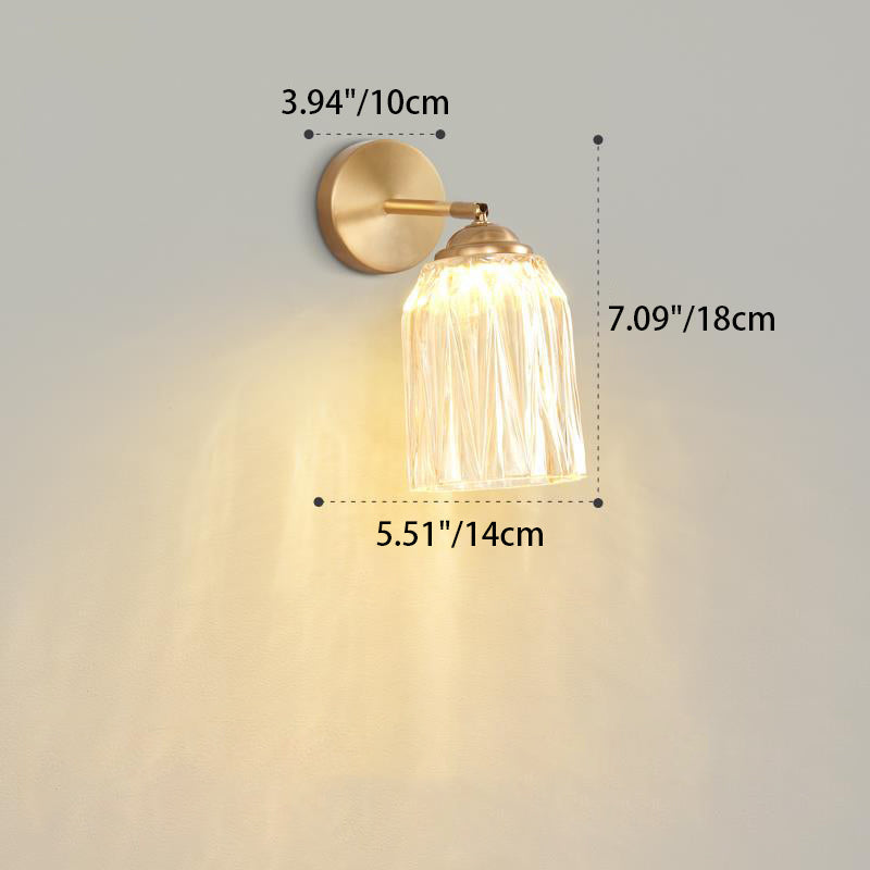 Traditional Dome Glass Rotatable Wall Sconce