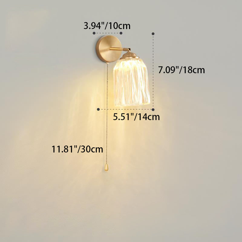 Traditional Dome Glass Rotatable Wall Sconce