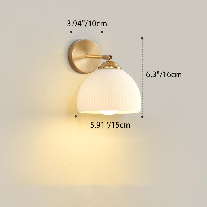 Traditional Dome Glass Rotatable Wall Sconce