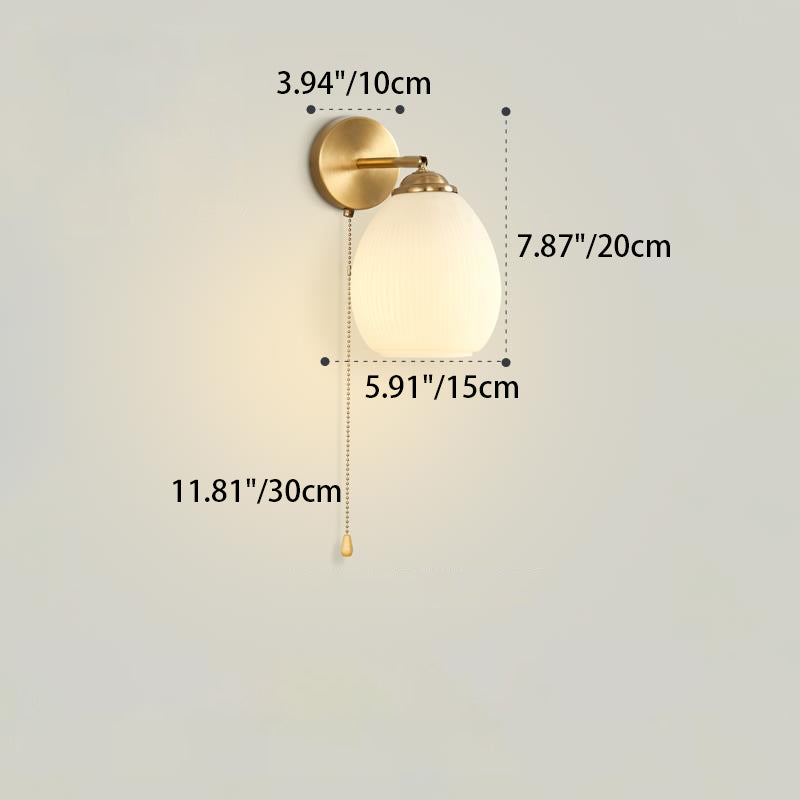 Traditional Dome Glass Rotatable Wall Sconce